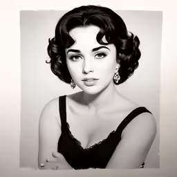 a vintage black and white image of a woman