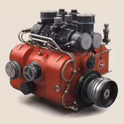 an industrial model with various engines and gears