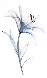 a flower with three stems that are drawn in ink