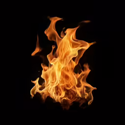 a group of flames emitting out of the dark