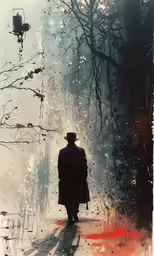 a man walking in a park next to a fire hydrant