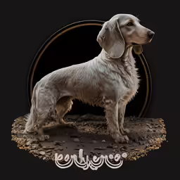 an artistic rendering of a white dog in front of a black background