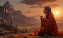 a man sitting on top of a grass covered field