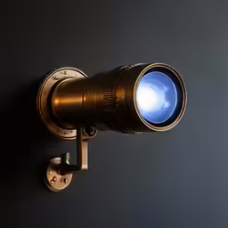 an illuminated wall lamp with a wide angle on it