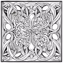 a beautiful celtic style drawing with black and white background