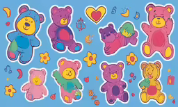 a photo of teddy bears with hearts on their back