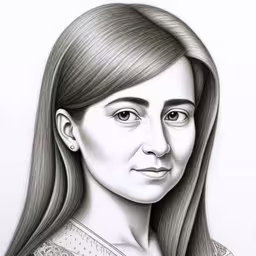 a black and white drawing of a woman,a drawing of a woman with long hair,a pencil drawing of a woman