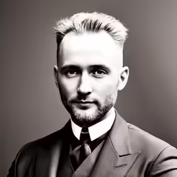 a man with a suit and tie posing for a photograph