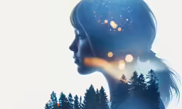 the portrait of a woman with stars in her hair