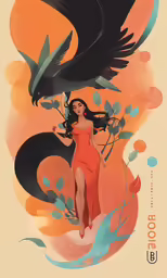 the cover of a comic book with a girl in a red dress