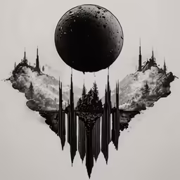 a drawing with some sort of artwork on it