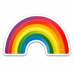 an image of a rainbow sticker in various colors