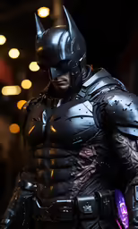 batman is standing with his fist on