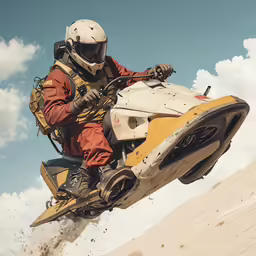 a man flying through the air while riding a motorcycle