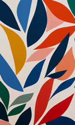 a painting that looks like leaves on white