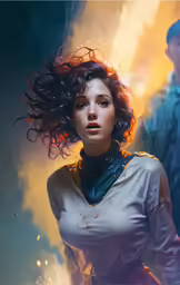 there is a painting of a beautiful young woman