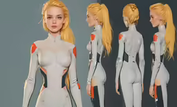 the woman in full costume is standing next to another person