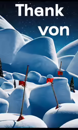 the cover of a book with blue snow in front