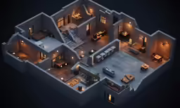 a four bedroom, two bath apartment with all the furnishings in it