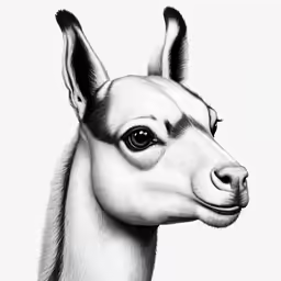 a drawing of an animal in black and white