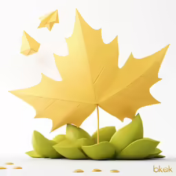 the decorative model of an autumn leaf