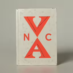 an orange and white logo on the back of a package