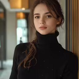 the young woman is posing for a picture
