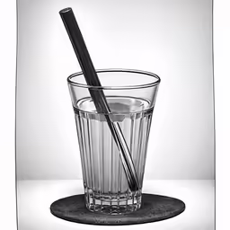 glass with a silver colored toothbrush inside on top