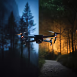 a camera has taken photos of a path in the woods