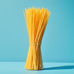 a bunch of noodles that are in a glass