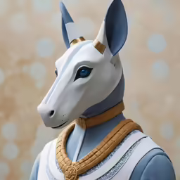 a close up of a toy with an egyptian style mask