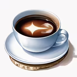 a cup of coffee is sitting on the saucer