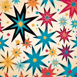 a bunch of stars and spots are in a pattern