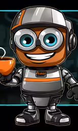a robot holding a cup of coffee