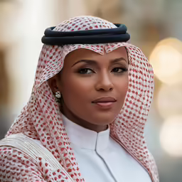 an attractive black woman dressed in arabic garb