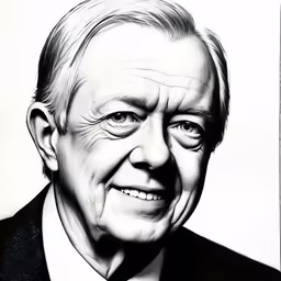 a portrait of an older man in a suit and tie