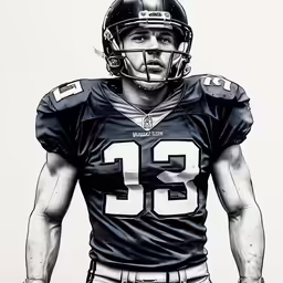 a drawing of a football player wearing a uniform