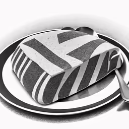 some kind of cake on a plate with a spoon