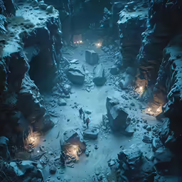 an image of a cave filled with small light bulbs
