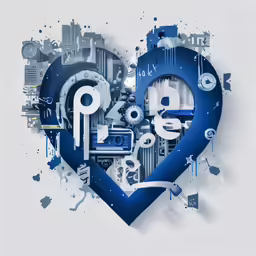 a heart made out of several different objects