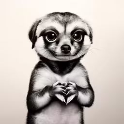 a picture of a small monkey holding a heart