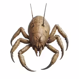 a large spider with long legs on a white background