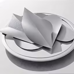 three sheets of paper are on top of a plate