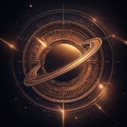 a picture of saturn with some lights
