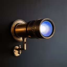 an external lens is visible on a wall mounted camera