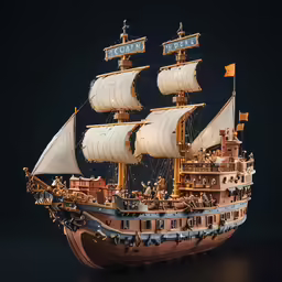 a very elaborate looking model of a sailboat