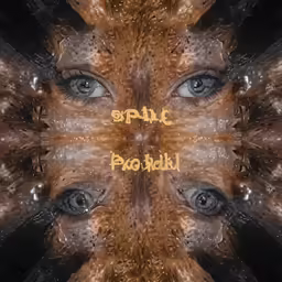two eyes appear over some liquid floating around the face