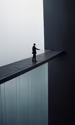 a man standing on top of a giant object