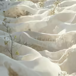 the sun is shining on the sheet that covers a tree