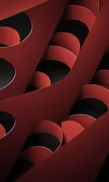 red abstractly designed architecture from the book - design for the present